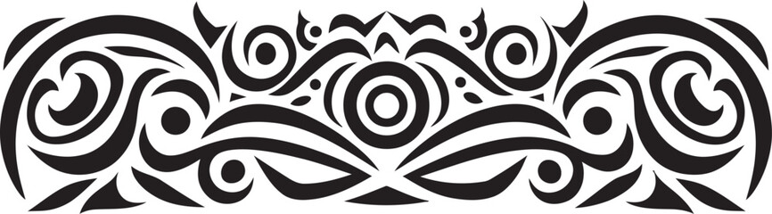 Fototapeta premium Polynesian Tattoo Design Stripe Emblem Tribal Icon Ethnic Polynesian Logo