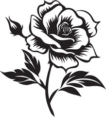 Bold Prairie Rose Symbol Simplistic Design Abstract Floral Icon Prairie Rose Emblem