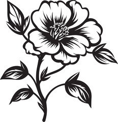 Stylized Prairie Rose Logo Botanical Icon Graceful Prairie Rose Design Abstract Symbol