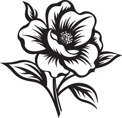 Sleek Prairie Rose Symbol Unique Design Bold Prairie Rose Emblem Graphic Icon