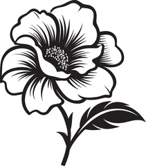 Stylized Prairie Flower Symbolic Emblem Prairie Rose Outline Modern Logo Design