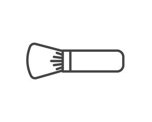 Makeup and cosmetics. Vector graphic icons of beauty brushes for face, powder, blush, eyeshadow.