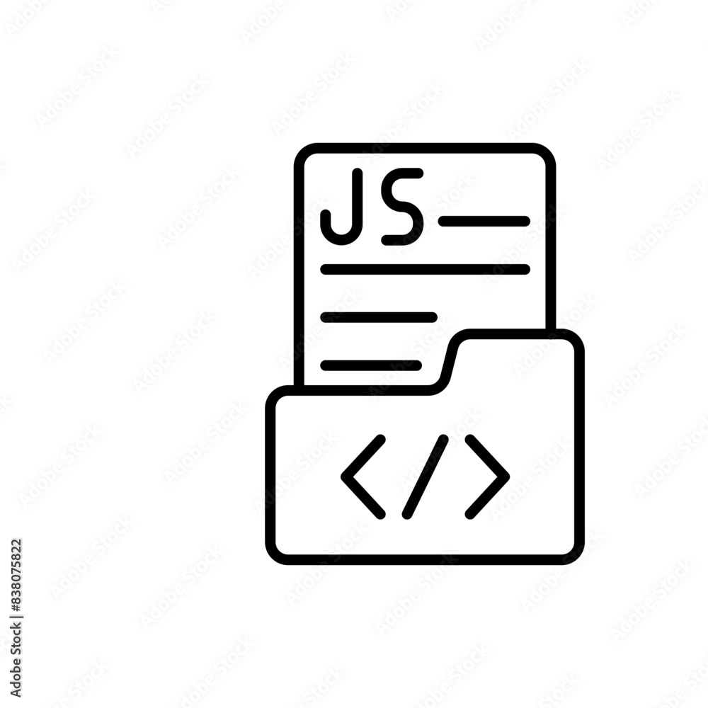 Poster java script project outline icons, minimalist vector illustration ,simple transparent graphic elemen