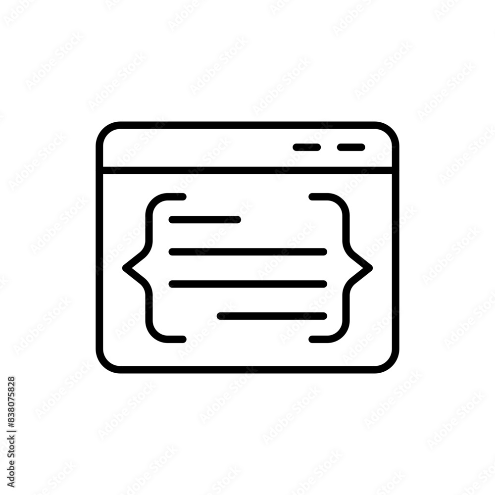 Poster web programing outline icons, minimalist vector illustration ,simple transparent graphic element .is