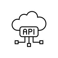 Cloud API outline icons, minimalist vector illustration ,simple transparent graphic element .Isolated on white background
