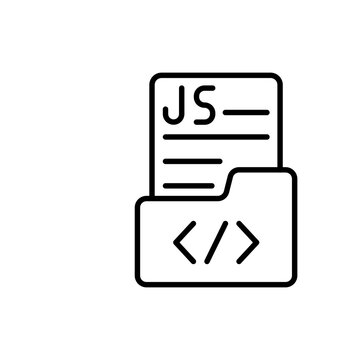 Java script project outline icons, minimalist vector illustration ,simple transparent graphic element .Isolated on white background