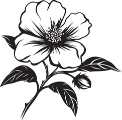 Minimalistic Floral Icon Prairie Rose Logo Artistic Prairie Rose Iconic Emblem