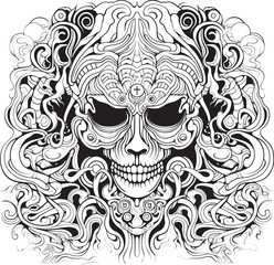 Nightmare Chronicles Coloring Book and Iconic Design Series Visions of Darkness Psychedelic Nightmares in Graphic Art