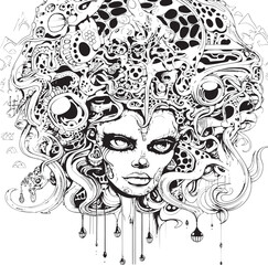 Nightmare Visions Psychedelic Coloring Book and Icon Design Luminous Nightmares Psychedelic Nightmare Graphic Art and Design