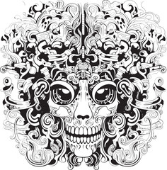 Ethereal Elegy Psychedelic Nightmare Coloring and Icon Design Whispering Whirlpool Psychedelic Nightmare Graphic Art and Design