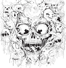 Obraz premium Arcane Abyss Psychedelic Nightmare Graphic Art and Icon Design Dreamscape Dimensions Psychedelic Coloring and Iconic Art