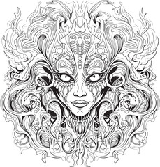 Twisted Tales Psychedelic Nightmare Graphic Art and Design Psychotropic Phantoms Nightmare Coloring Book and Icon Design