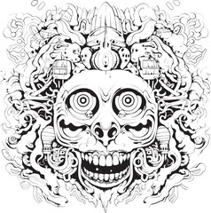 Phantasmal Fugue Psychedelic Coloring Book and Icon Design Nightmare Nouveau Psychedelic Graphic Art and Icon Design