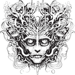 Lunar Lullabies Psychedelic Nightmare Graphic Art and Icon Design Nightmare Nexus Psychedelic Coloring Book and Icon Design