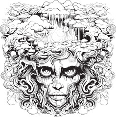 Whispering Darkness Psychedelic Coloring Book and Iconic Art Dreamscape Chronicles Psychedelic Nightmare Art and Iconic Designs