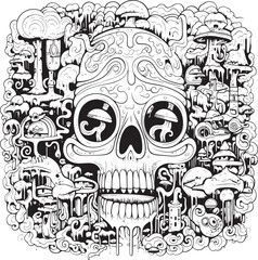 Mystic Nightmares Psychedelic Nightmare Art and Iconic Designs Whispering Darkness Psychedelic Coloring Book and Iconic Art