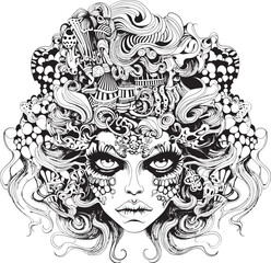 Phantom Symphony Psychedelic Nightmare Art and Iconic Designs Lunar Horrors Psychedelic Coloring Book and Iconic Design