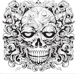 Phantom Frenzy Psychedelic Coloring Book and Iconic Designs Cosmic Catastrophe Psychedelic Nightmare Art and Iconic Designs