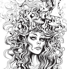 Psychedelic Paradox Nightmare Coloring and Iconic Art Enchanted Nightmares Psychedelic Nightmare Art and Iconic Designs