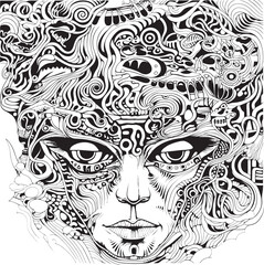 Chromatic Abyss Psychedelic Coloring Book and Iconic Design Dreamscape Elegy Psychedelic Nightmare Art and Iconic Designs