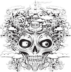 Lunar Horrors Psychedelic Coloring Book and Iconic Design Gothic Dreamscape Psychedelic Nightmare Art and Iconic Designs