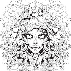Phantasmic Phobias Nightmare Coloring Book and Iconic Design Tenebrous Trails Psychedelic Nightmares in Graphic Artistry