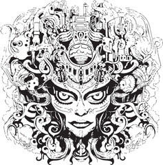 Lunar Lunacy Psychedelic Art and Icon Design Collection Esoteric Nightmares Nightmare Coloring Book and Iconic Design