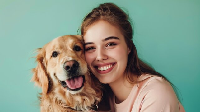 The Woman and Dog Smile