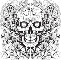 Obscure Phantasms Psychedelic Nightmares in Graphic Art Kaleidoscope of Fear Coloring Book and Iconic Nightmare Designs