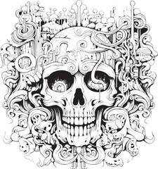 Midnight Reveries Coloring Book and Iconic Nightmare Designs Lunar Lunacy Psychedelic Art and Icon Design Collection