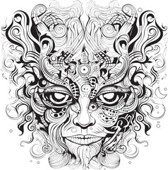 Dreamscape Descent Psychedelic Art and Icon Design Collection Ethereal Horrors Nightmare Coloring Book and Iconic Design