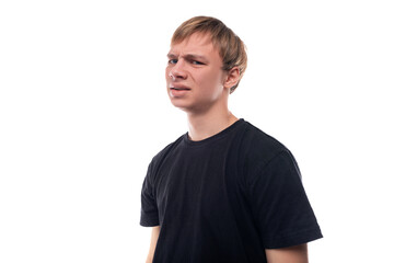 Obraz premium Cute teenager boy feeling sad