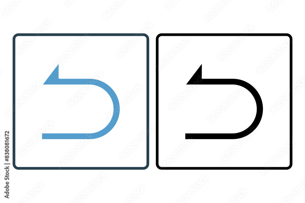 Poster undo arrow icon. icon related to edit tool. suitable for web site, app, user interfaces, printable e