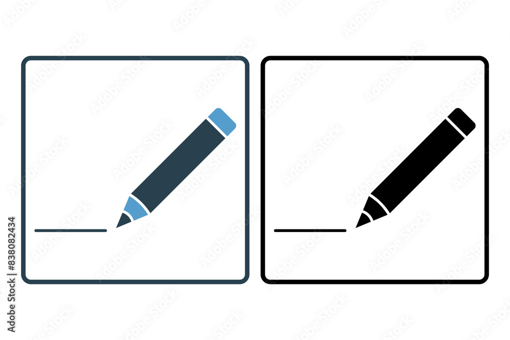 Aufkleber pencil icon. icon related to edit tool. suitable for web site, app, user interfaces, printable etc. 