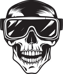 Cyber VR Skull Logo Digital Graphic Dark Fantasy VR Skull Head Icon Design