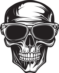 Digital Gothic VR Skull Icon Graphic Futuristic Skull Vision VR Glasses Vector