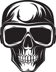 Tech Noir Skull VR Glasses Vector Art Digital Skull Vision Gothic Logo Design