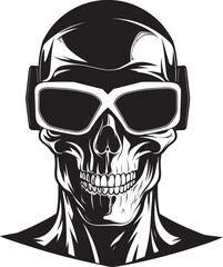 VR Tech Gothic Skull Icon Graphic Digital Skull Vision VR Glasses Art