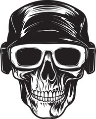 Dark Fantasy VR Skull Icon in Vector Skull in Virtual Reality Gothic Graphic Design