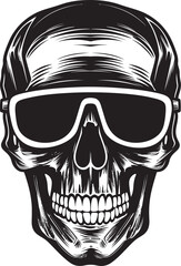 Cyber VR Skull Gothic Vector Design Virtual Reality Skull Emblem Tech Art