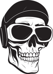 Skull in Virtual Reality Tech Graphic Futuristic Skull Vision VR Logo and Glasses