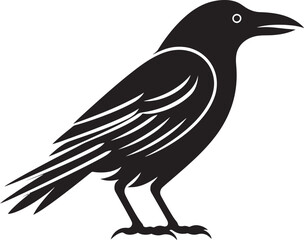 Chic Crow Symbol Minimal Vector Design Minimal Crow Badge Sleek Logo Icon