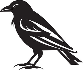 Simple Crow Icon Stylish Graphic Art Refined Crow Symbol Minimalistic Vector
