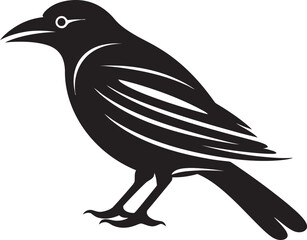 Graceful Crow Badge Contemporary Logo Icon Streamlined Crow Design Simple Vector Art