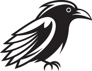 Obraz premium Stylish Crow Logo Minimal Design Concept Minimalist Crow Iconography Graphic Art