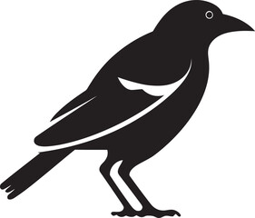 Contemporary Crow Symbolism Minimalist Graphic Streamlined Crow Design Simple Vector