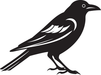 Fototapeta premium Refined Crow Art Minimalistic Vector Graceful Crow Logo Simple Design Concept