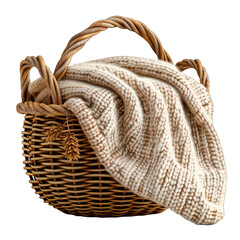 Obraz premium PNG Brown wicker laundry basket design element lifestyle