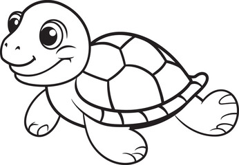 Modern Turtle Vector Design Elegant Icon Simple Line Drawing of Turtle Chic Logo