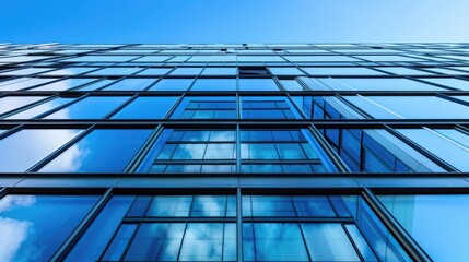 Obraz premium Exterior Of Building. Generic Modern Business Office Facade with Glass Architecture